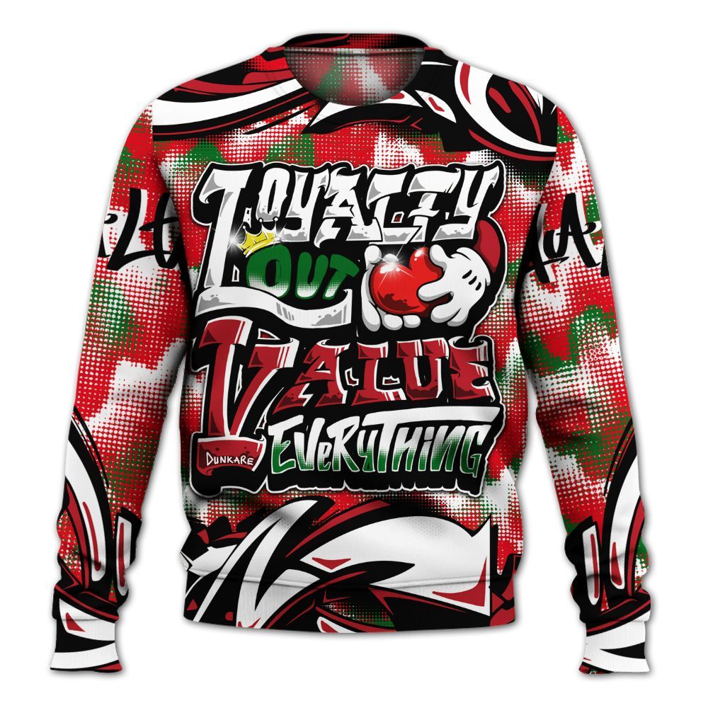 Sweatshirt To Match Chicago 13s - Loyalty Out Value Graffiti All Over Print