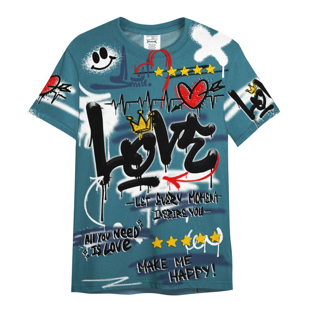 Shirt To Match Air Foamposite Kazuya Mishima - Happy Love Beats Graffiti Streetwear All Over Print