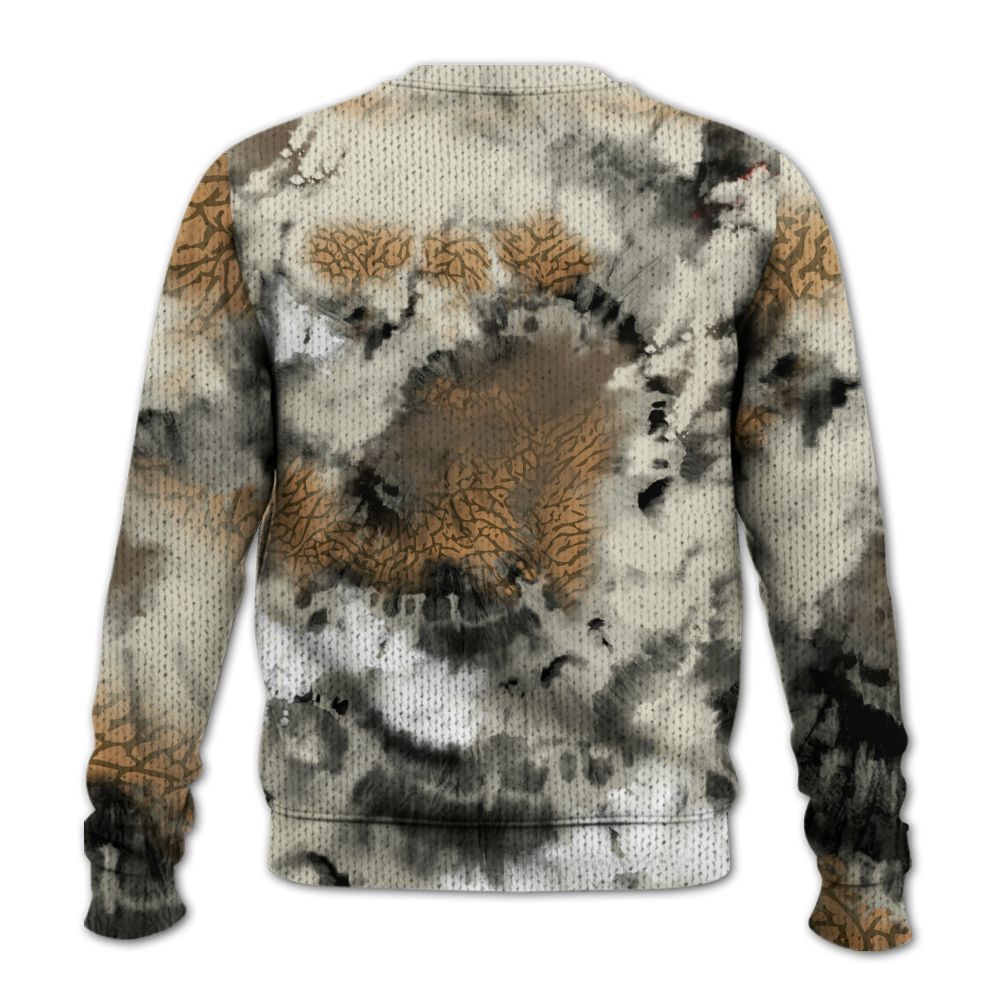 Knitted Sweater To Match Orewood Brown 3s - SNEAKER Girl Money Drip Tie Dye