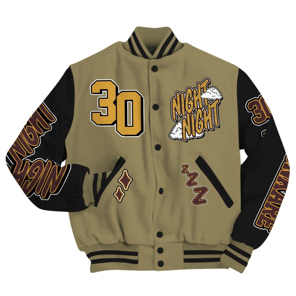 Varsity Jacket To Match Black Olive 7s - Seeya Skeleton All Over Print