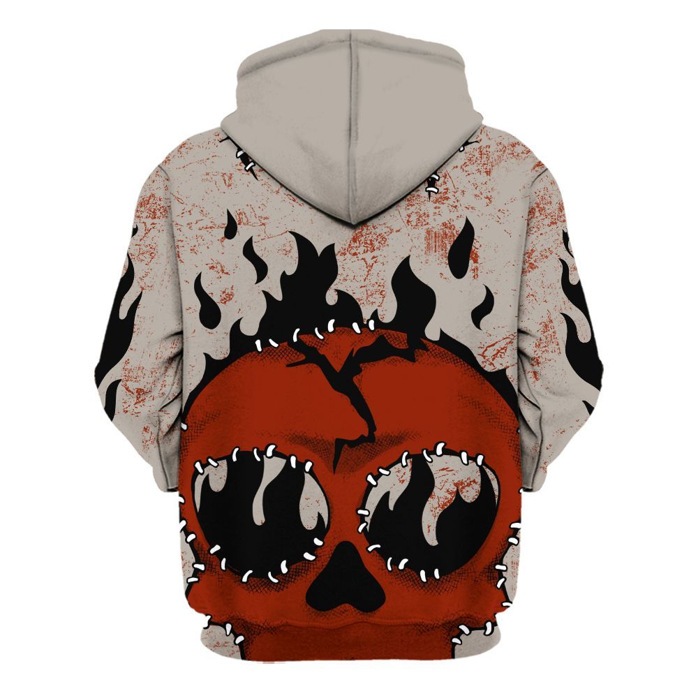 Hoodie To Match El Grito 5s - Cracked Skull Stitches All Over Print