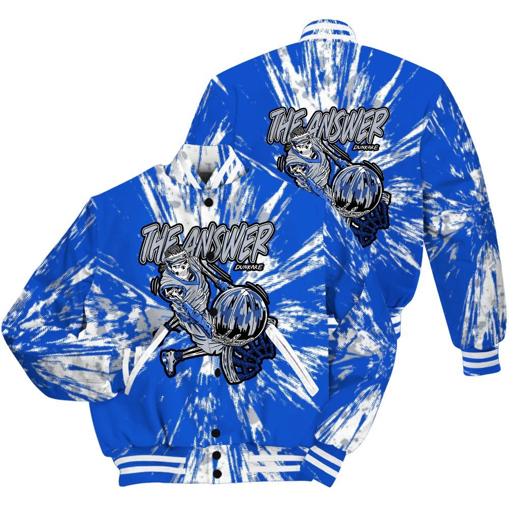Varsity Jacket To Match Air Foamposite One Royal Shirt - The Answer Skeleton Luxury All Over Print