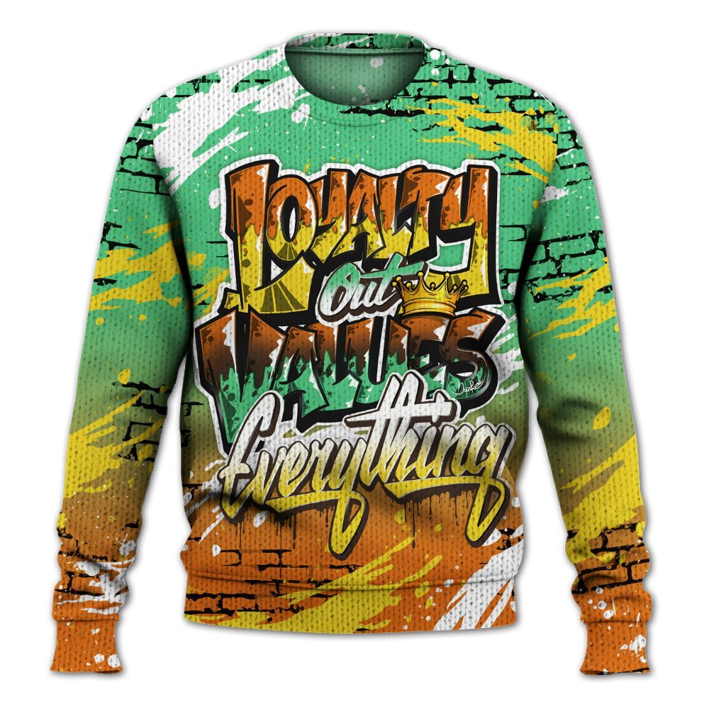 Knitted Sweater To Match SB Dunk Low Tourmaline - Values Of Loyalty Drip