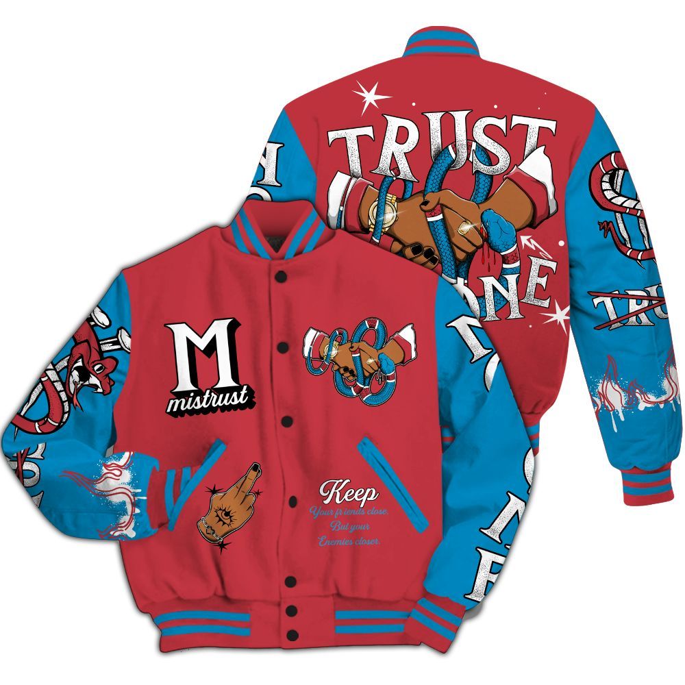 Varsity Jacket To Match High OG University Red Dark Powder Blue 1s Shirt, Trust No One Snake-Bite Street Style All Over Print