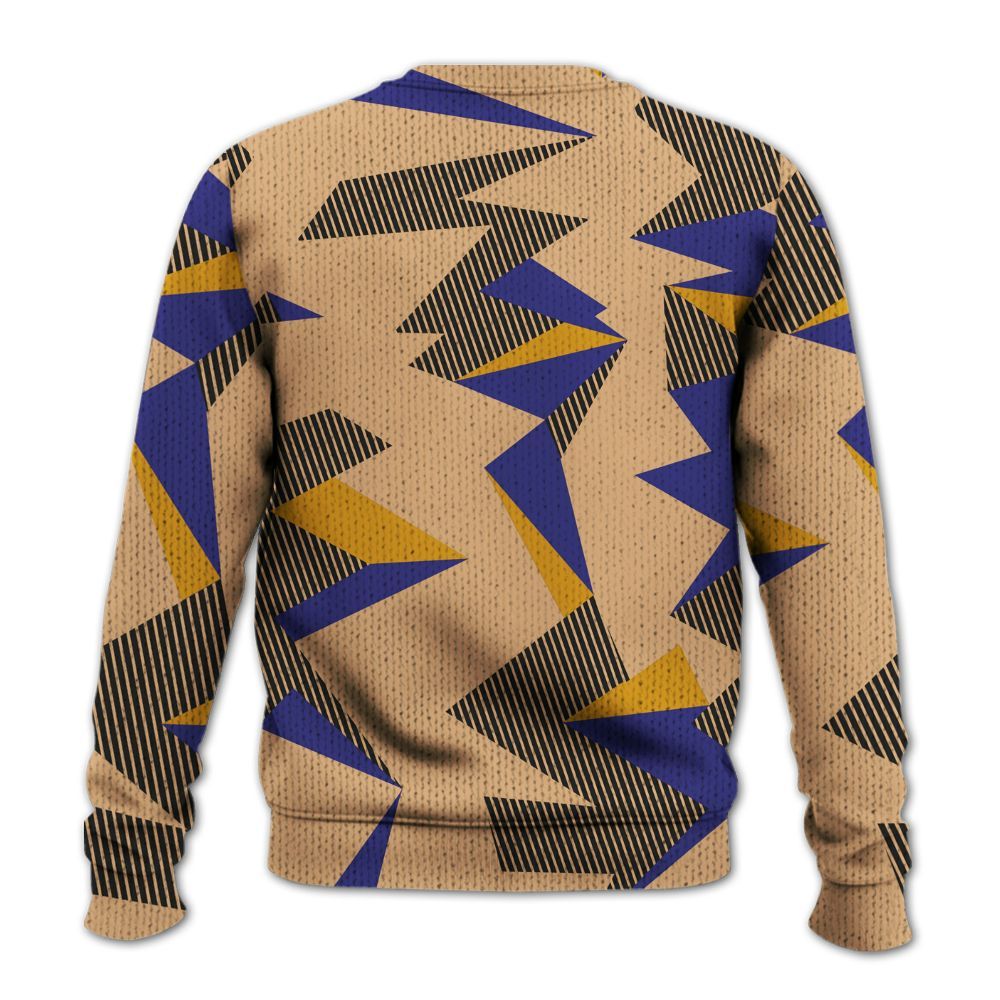 Knitted Sweater To Match SE Afrobeats 7s - Geometric Camouflage Pattern