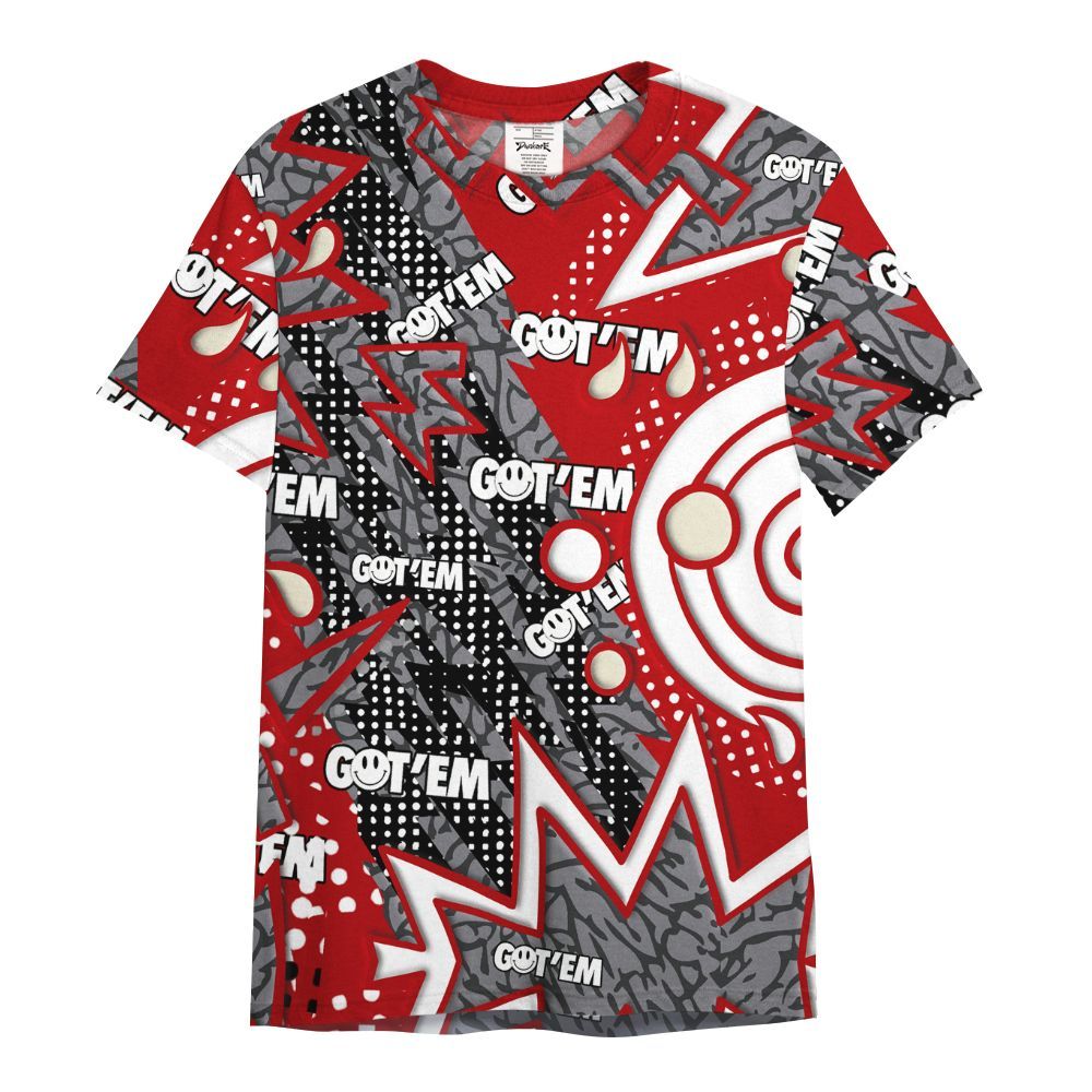 Shirt To Match Cement Grey 3s - Retro Vintage 90s All Over Print