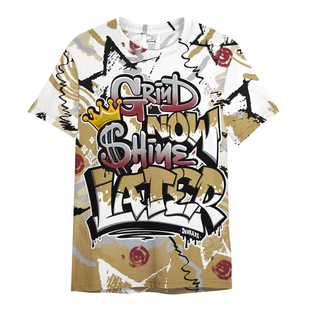 Shirt To Match Kobe 4 Gold Medal - Grind Shine Later Drip All Over Print