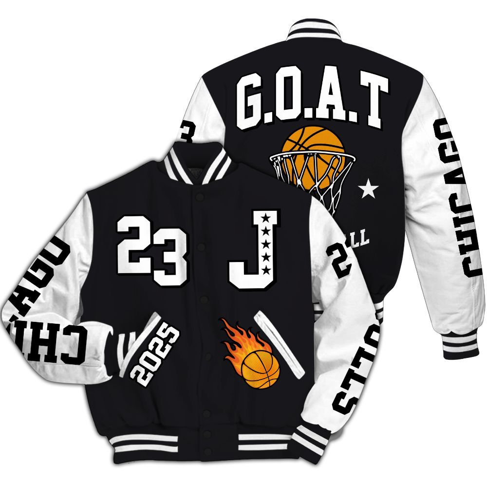 Varsity Jacket To Match White Thunder 4s - Chicago 23 Basketball All Over Print