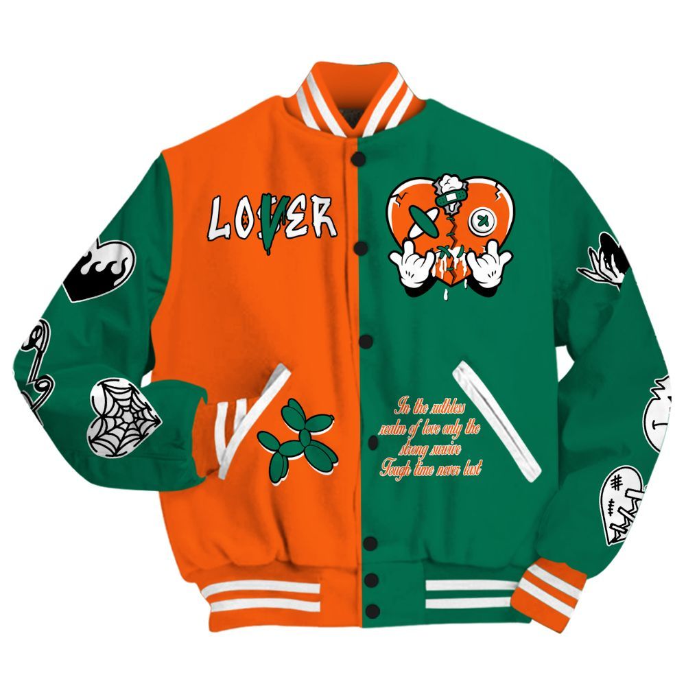 Varsity Jacket To Match SoleFly Sail Gorge Green 3s - Loser Lover Heartbreak All Over Print