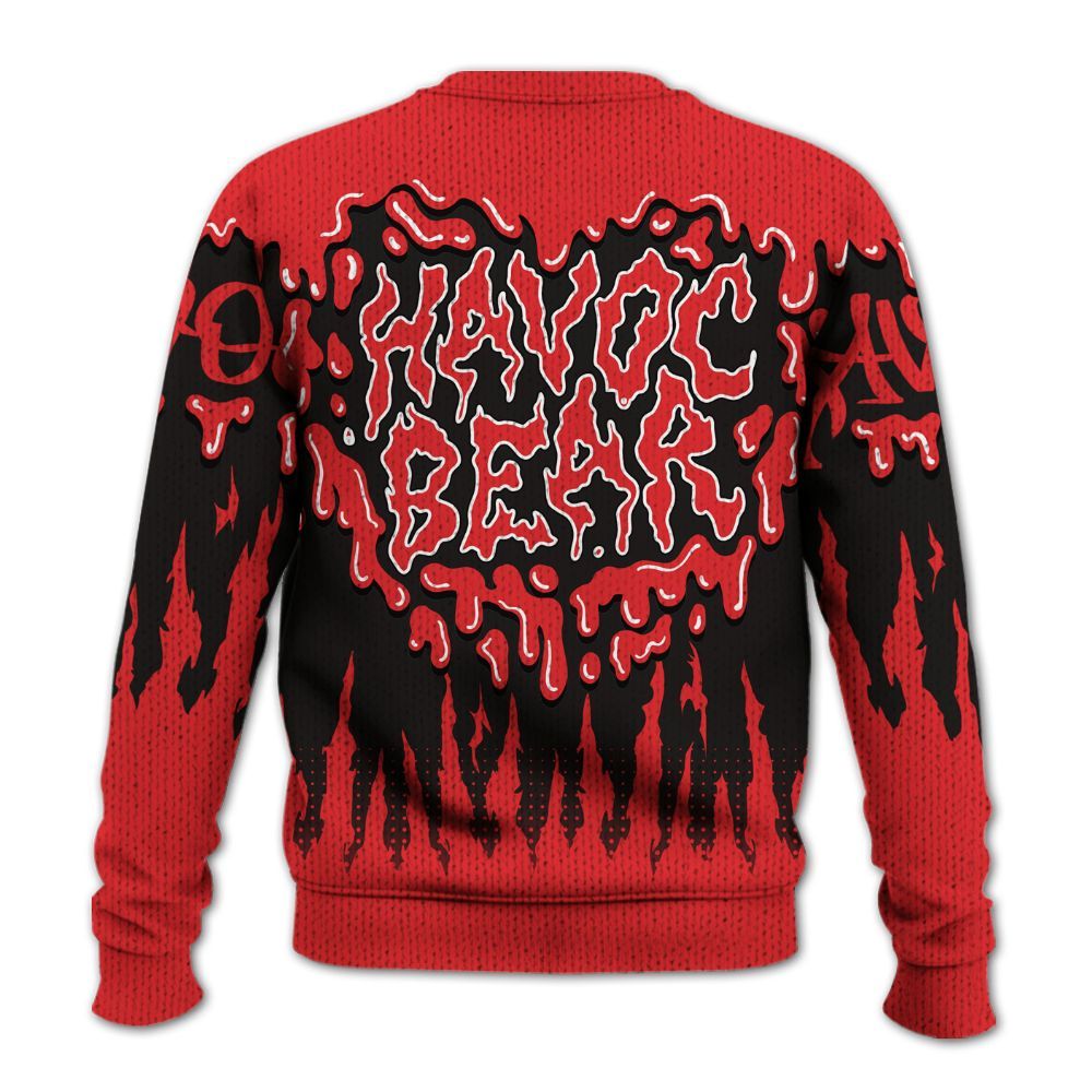 Knitted Sweater To Match Chile Red 9s - Havok Bear Dripping