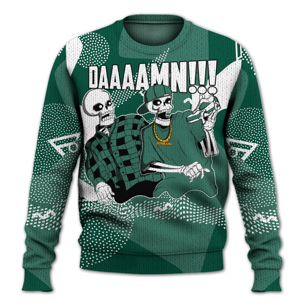 Knitted Sweater To Match Oxidized Green 4s - Graphic Meme Damnn