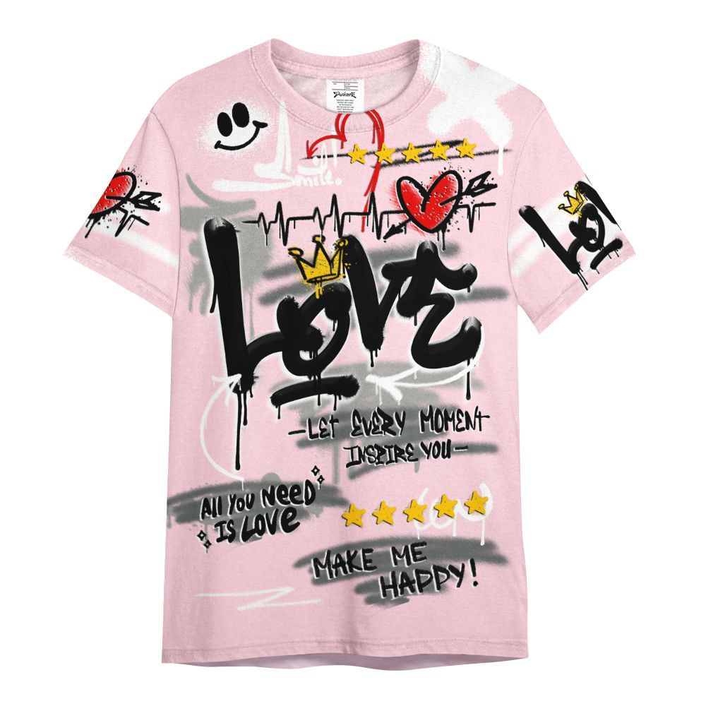 Shirt To Match Air Max 95 Pink Foam 2025 - Happy Love Beats Graffiti All Over Print