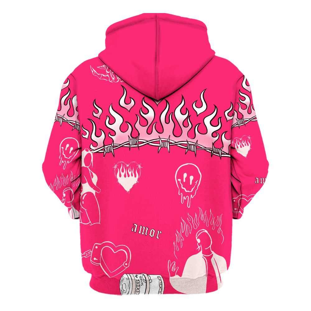 Hoodie To Match A'One Pink Aura - Snake Trust No One All Over Print