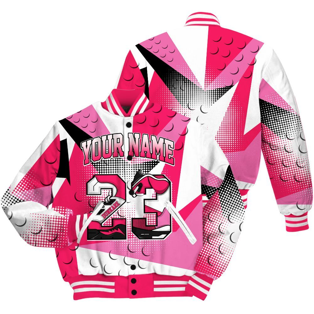 Varsity Jacket To Match Air VaporMax Plus Triple Pink Shirt, Poly Custom Name Number 23 5s All Over Print