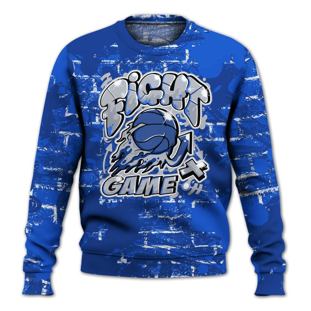 Sweatshirt To Match Air Foamposite One Royal - Fighter Games Graphic Street Art All Over Print