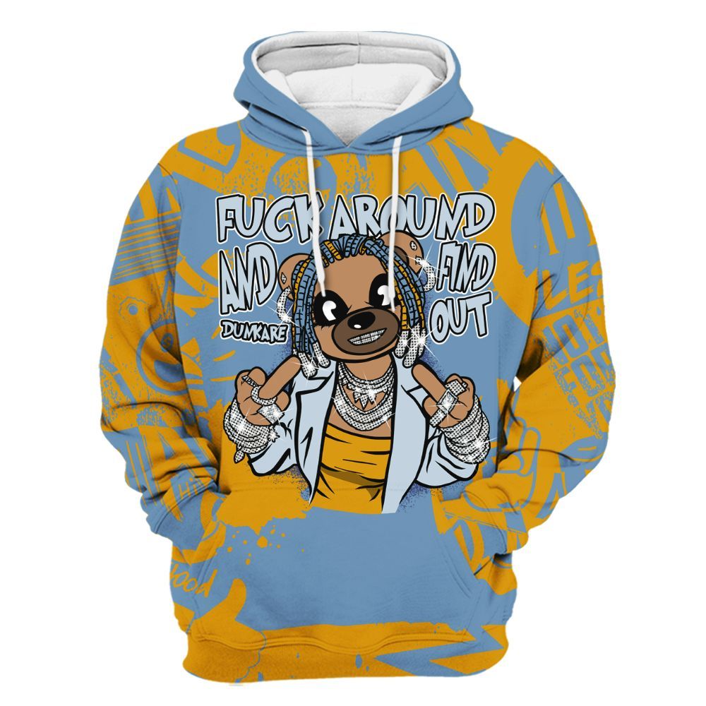 Hoodie To Match High OG First In Flight 1s - F#ck Around Bear Bear Monogram Graffiti All Over Print