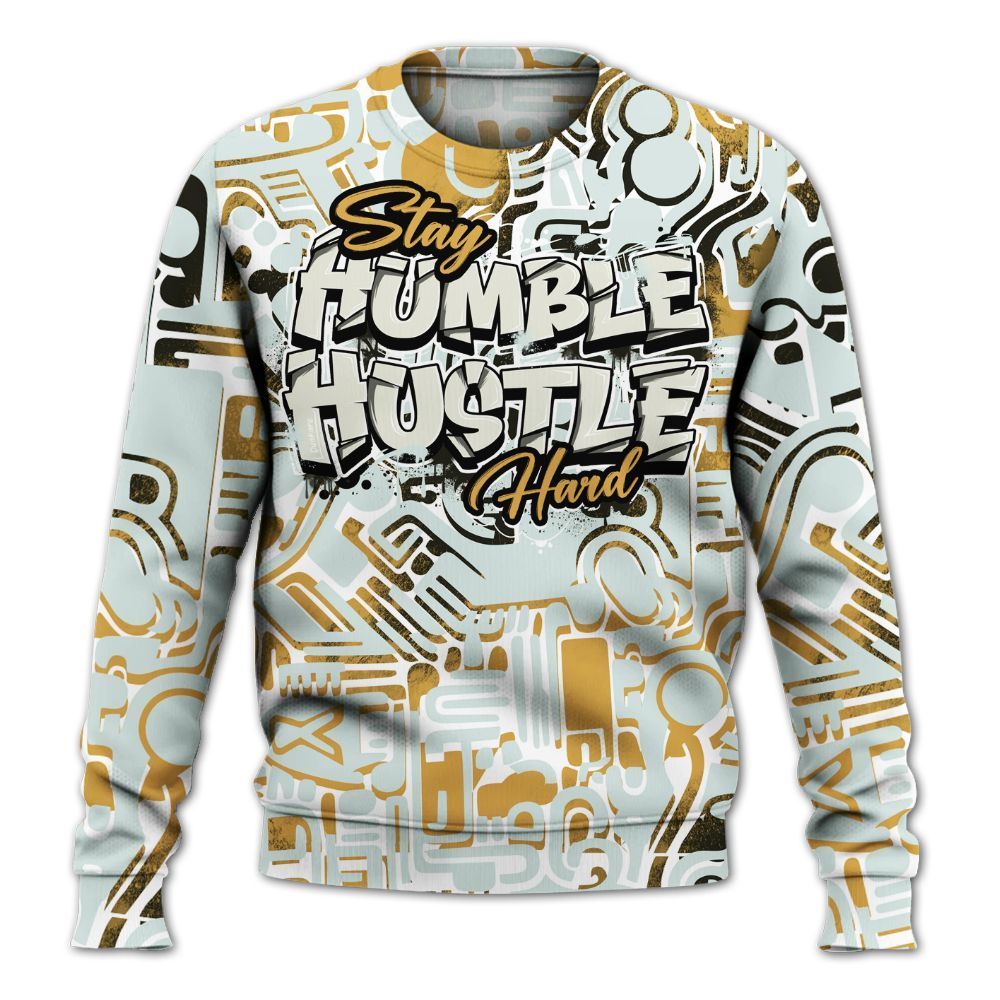Sweatshirt To Match Pure Platinum 4s - Humble Hustle Doodle Retro All Over Print