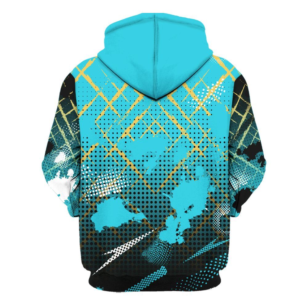 Hoodie To Match Retro Gamma Blue 11s - Halftone Stand Business Dripping All Over Print