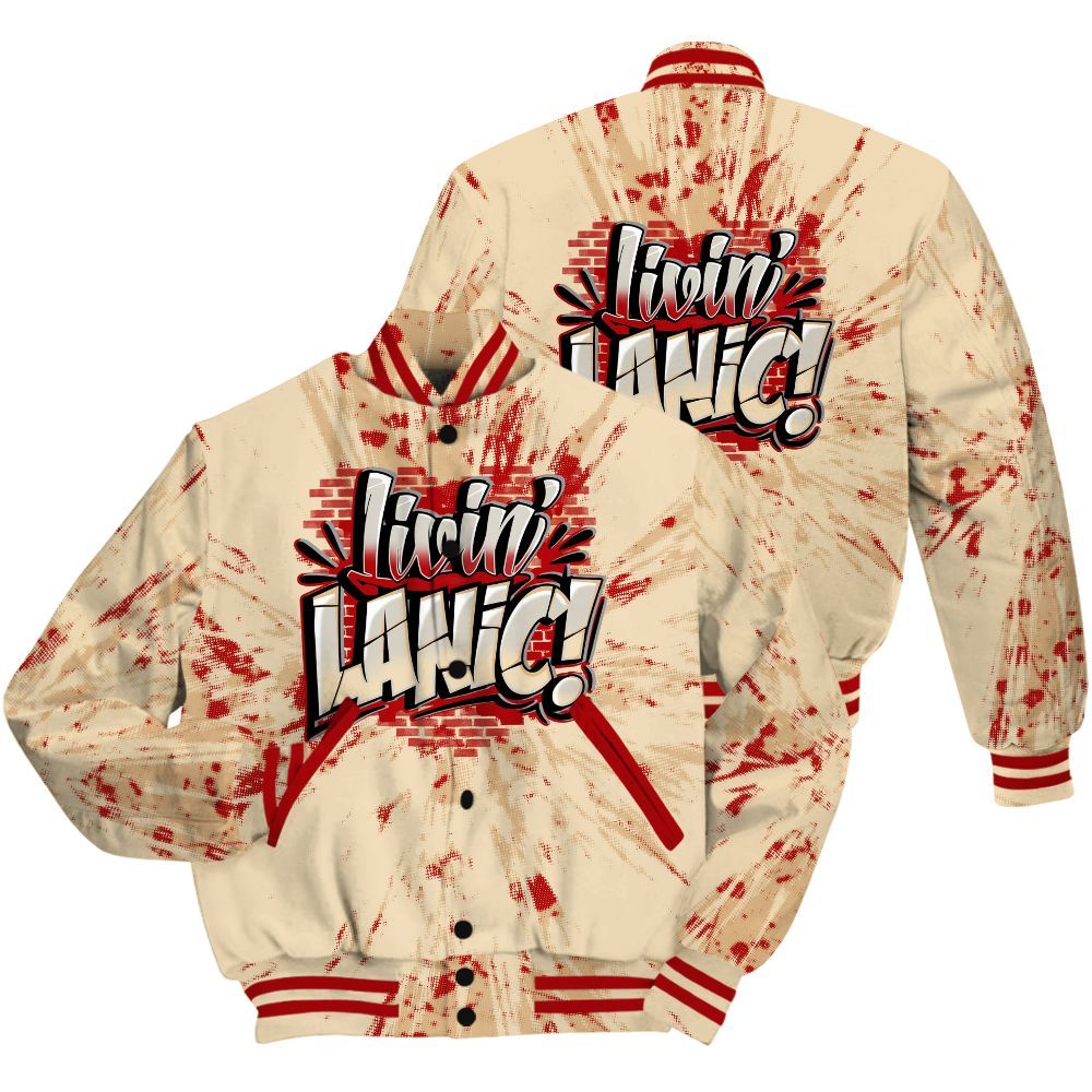 Varsity Jacket To Match Dunk Low Strawberry Waffle Shirt - Living Large Graphic Luxury All Over Print
