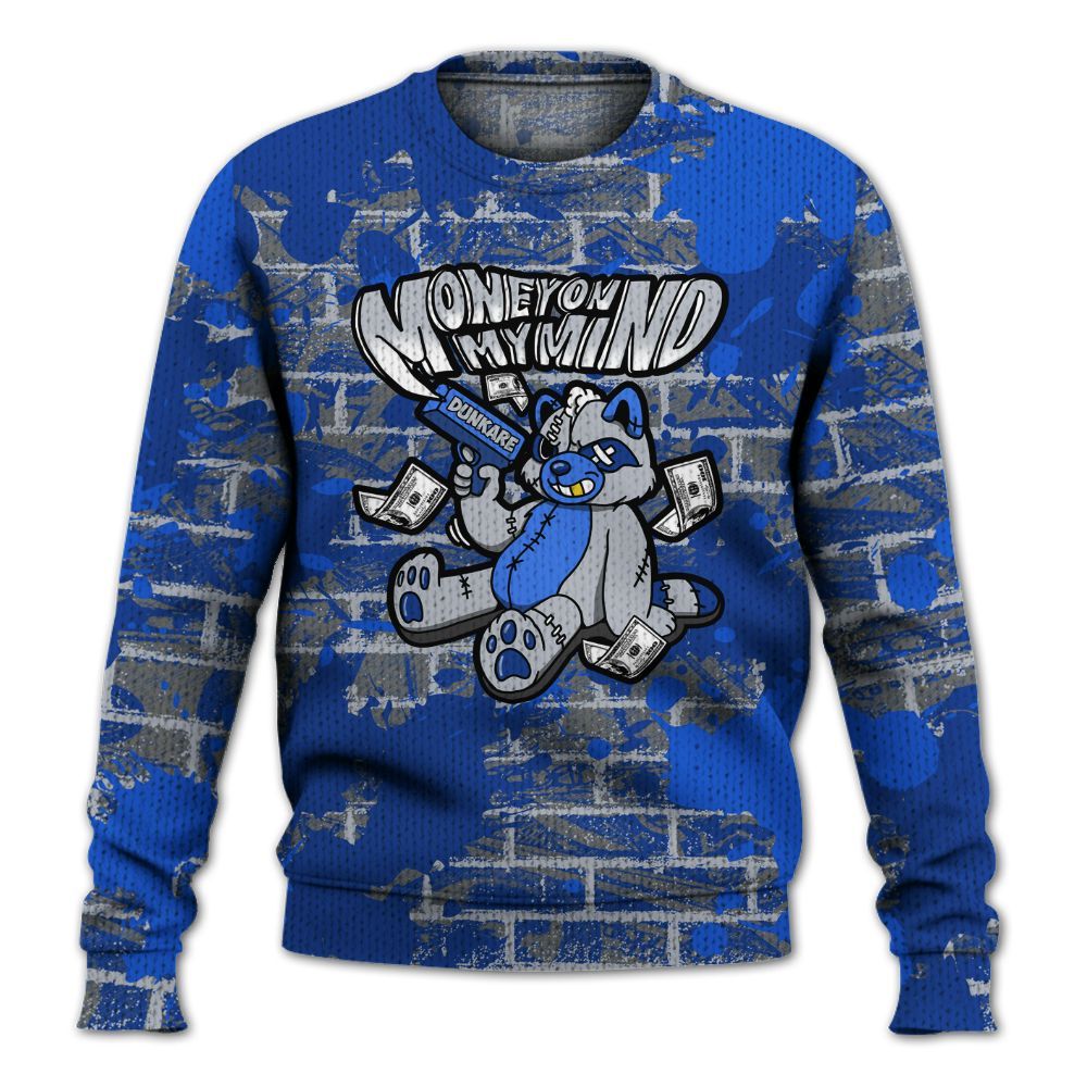 Knitted Sweater To Match Air Foamposite One Royal - Money On My Mind Raccoon Brick
