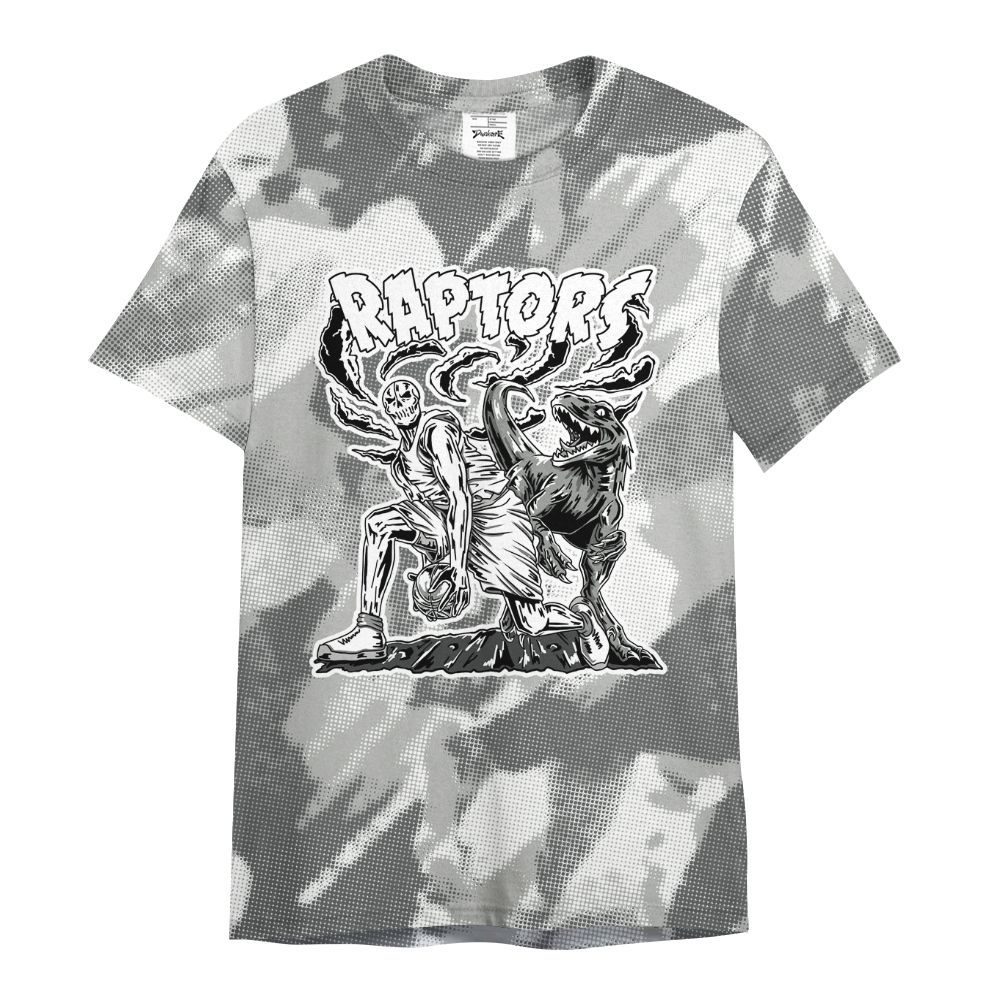 Shirt To Match Retro Wet Cement 4s - Raptors Skeleton Abstract Halftone All Over Print