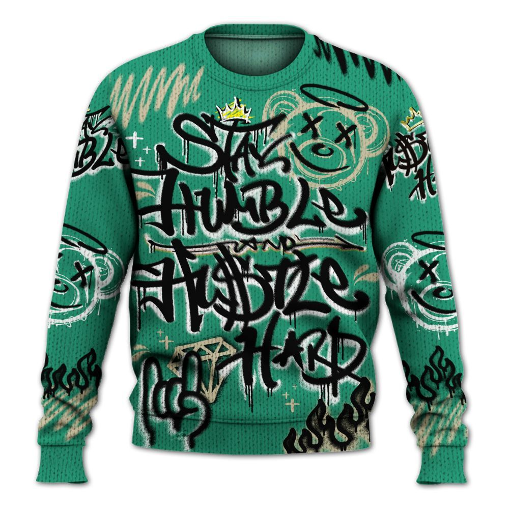 Knitted Sweater To Match Pine Green 4s - Humble Drip Streetwear Graffity