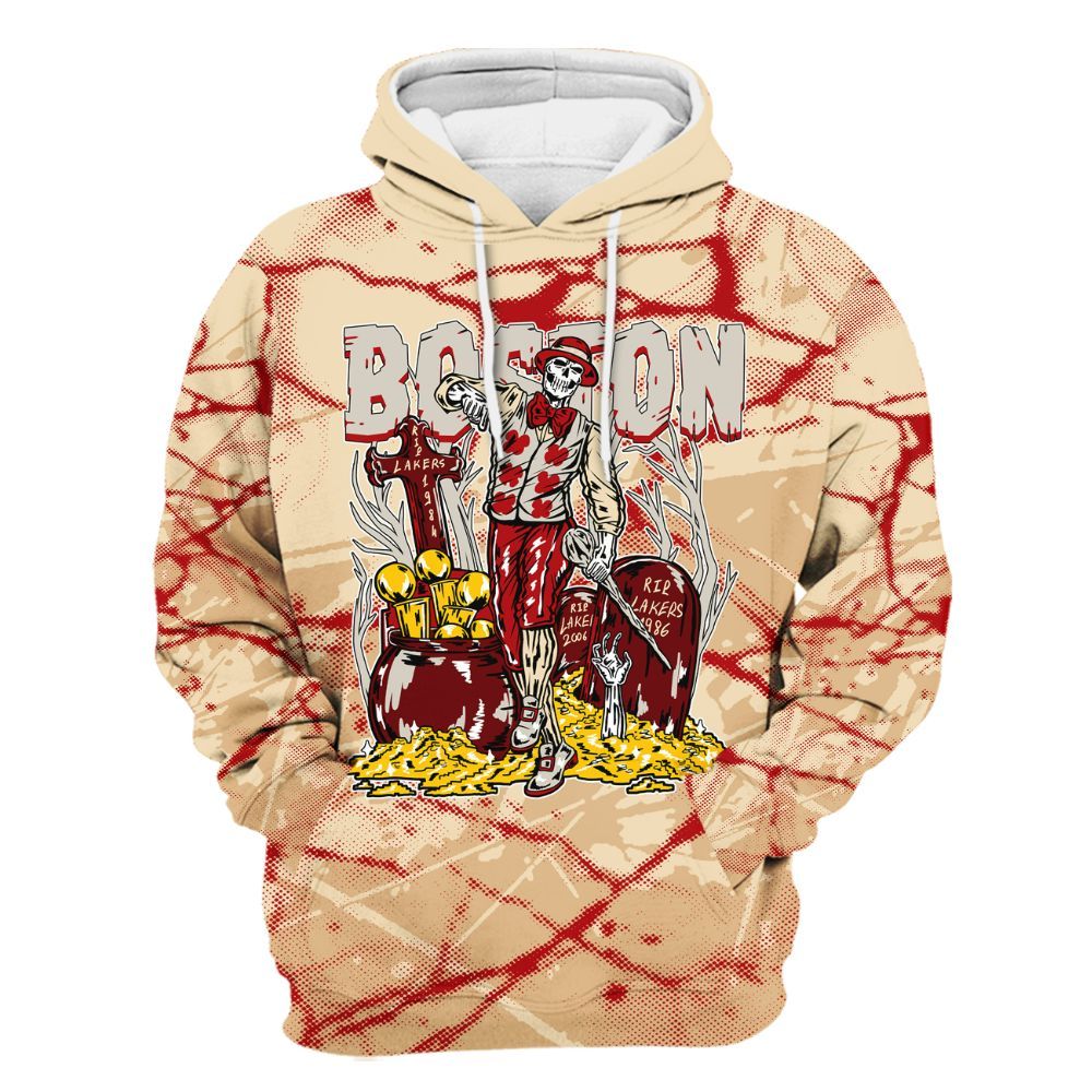 Hoodie To Match Dunk Low Strawberry Waffle - Goldrush Skeleton Profound All Over Print