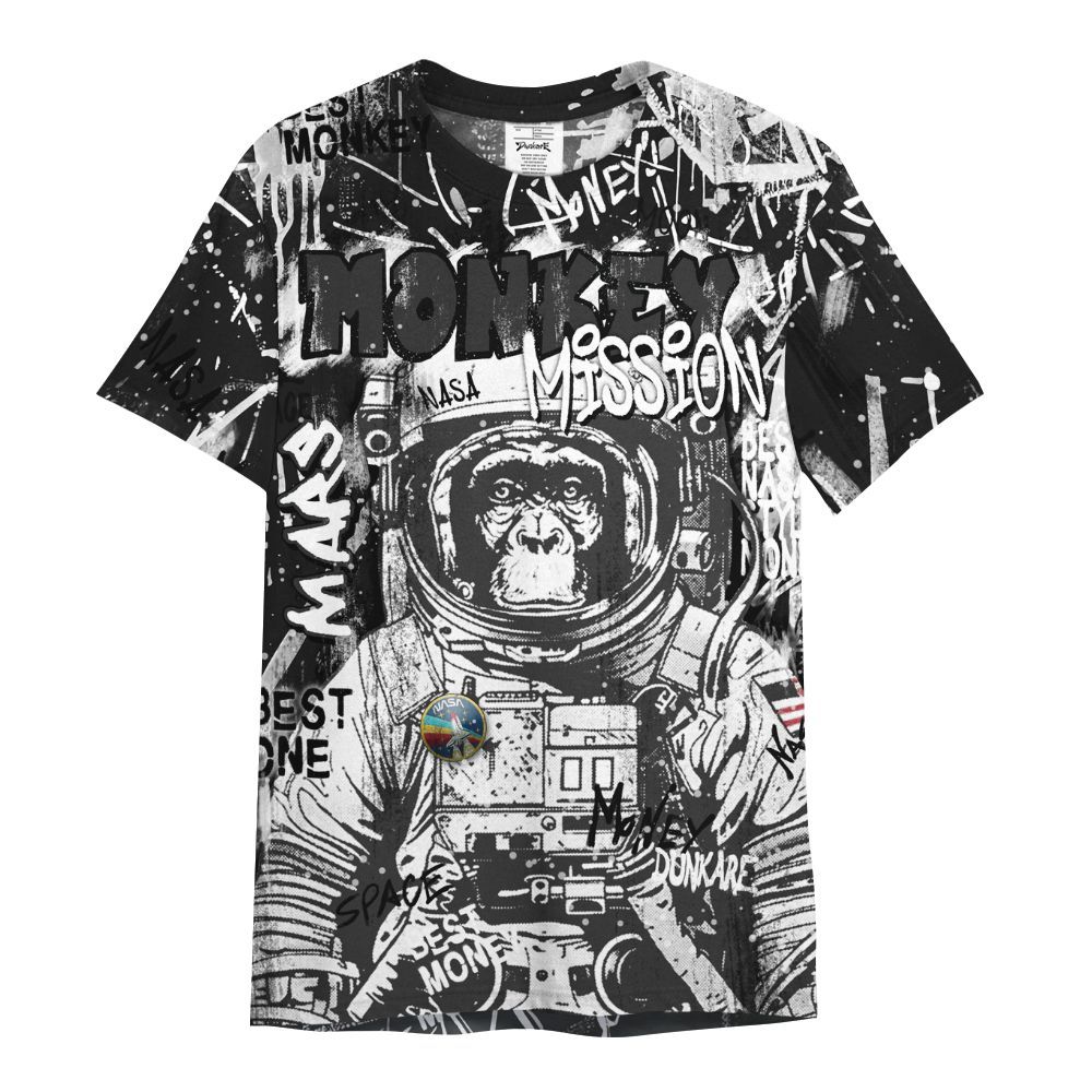 Shirt To Match White Thunder 4s - Monkey Misson Space All Over Print