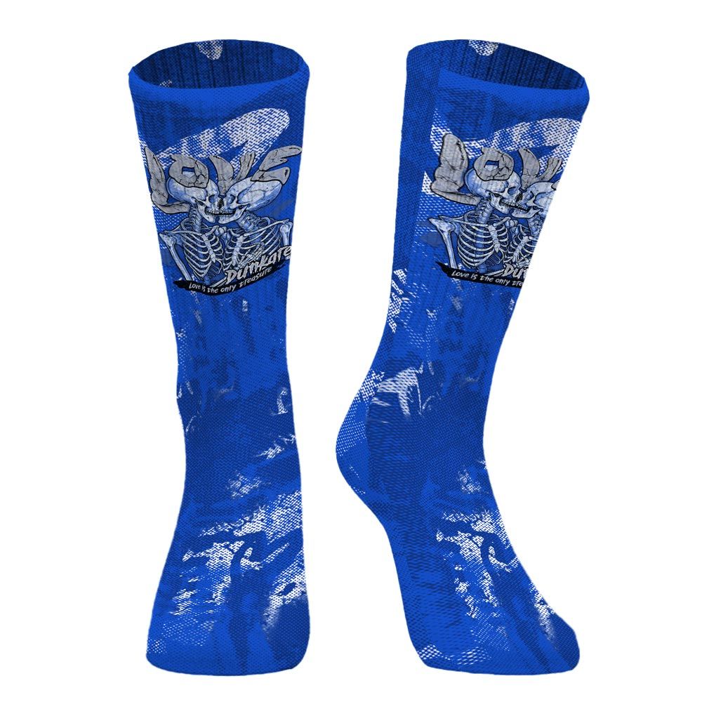 Sock To Match Air Foamposite One Royal - Love Heart Grunge