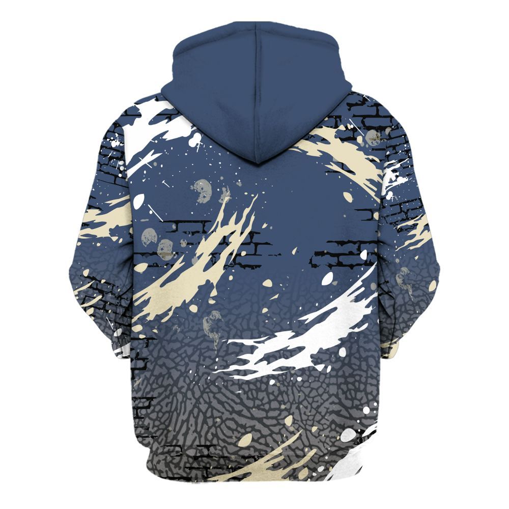 Hoodie To Match Diffused Blue 3s - Values Of Loyalty Drip All Over Print