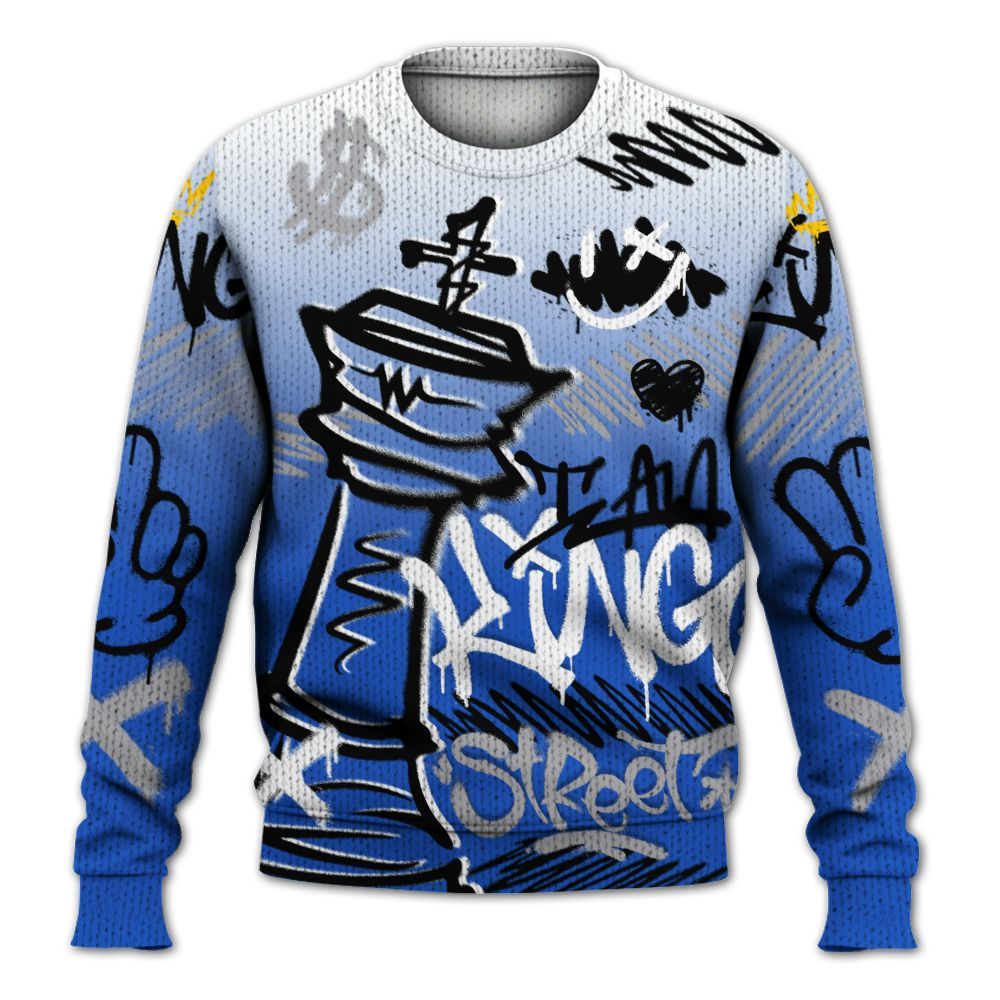 Knitted Sweater To Match Retro Stealth 5s - Street King Chess Streetwear