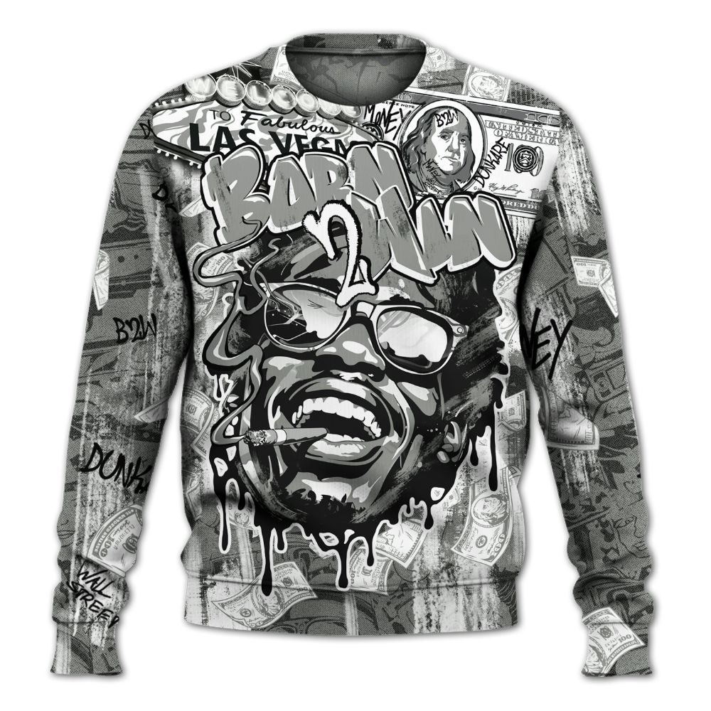 Sweatshirt To Match Paris Olympics 4s - Born To Win Money All Over Print