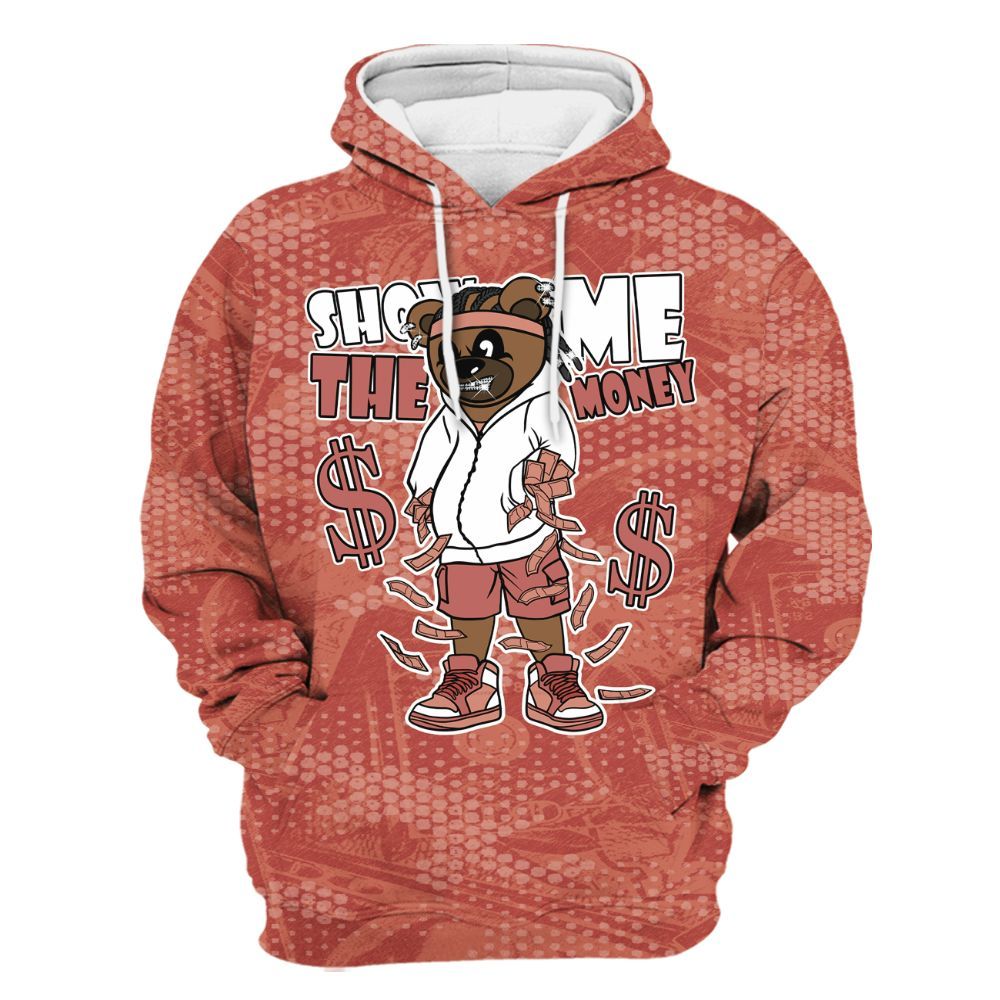 Hoodie To Match Dune Red 13s - Show Me Bear Banknotes Art All Over Print