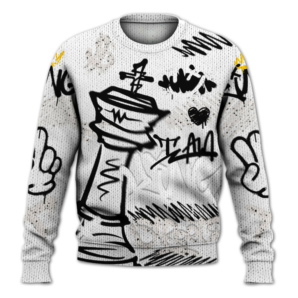 Knitted Sweater To Match Retro Reverse Metallic 5s - Street King Chess Streetwear