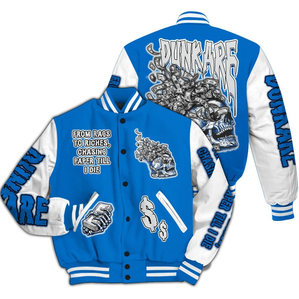 Varsity Jacket To Match Blueberry 12s - From Rags To Riches All Over Print