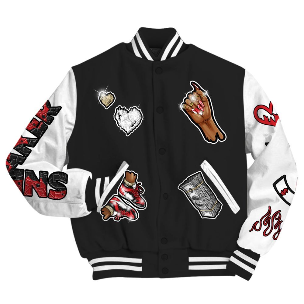 Varsity Jacket To Match Prime 93 Fire Red - Sneakerz Girlz All Over Print