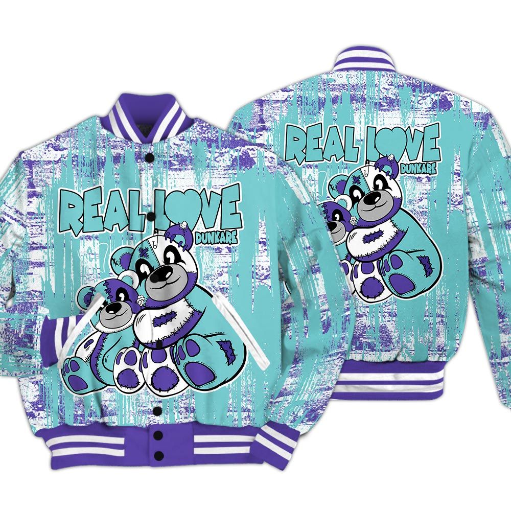 Varsity Jacket To Match Low Hornets 1s - Sincere Fondness Bear Glitch Art Varsity Jacket Unisex