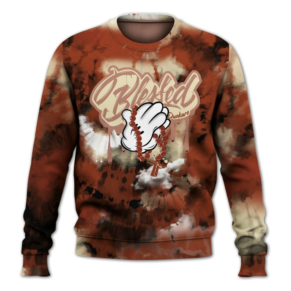 Sweatshirt To Match Retro Eastside Golf 12s - God Blessed Tie Dye All Over Print