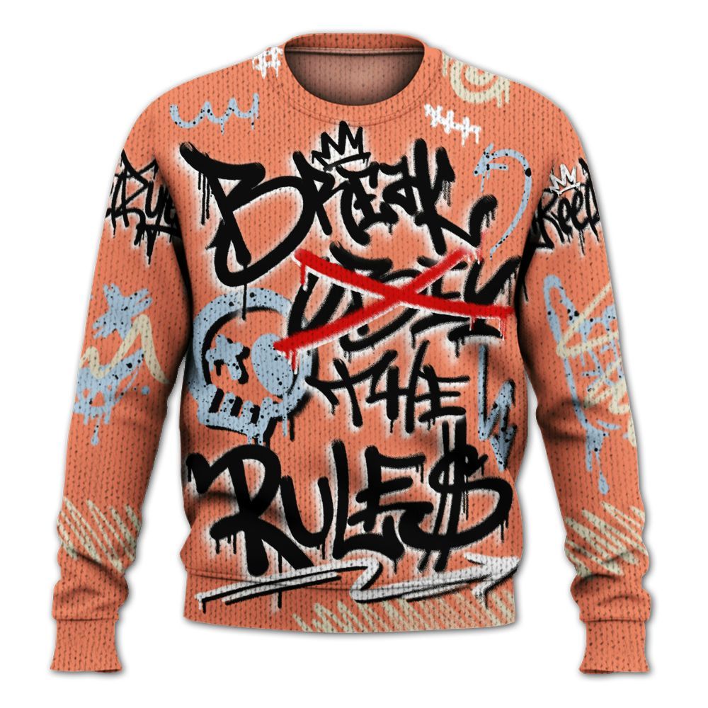 Knitted Sweater To Match DJ Khaled Crimson Bliss 5s - Break Rules Streetwear