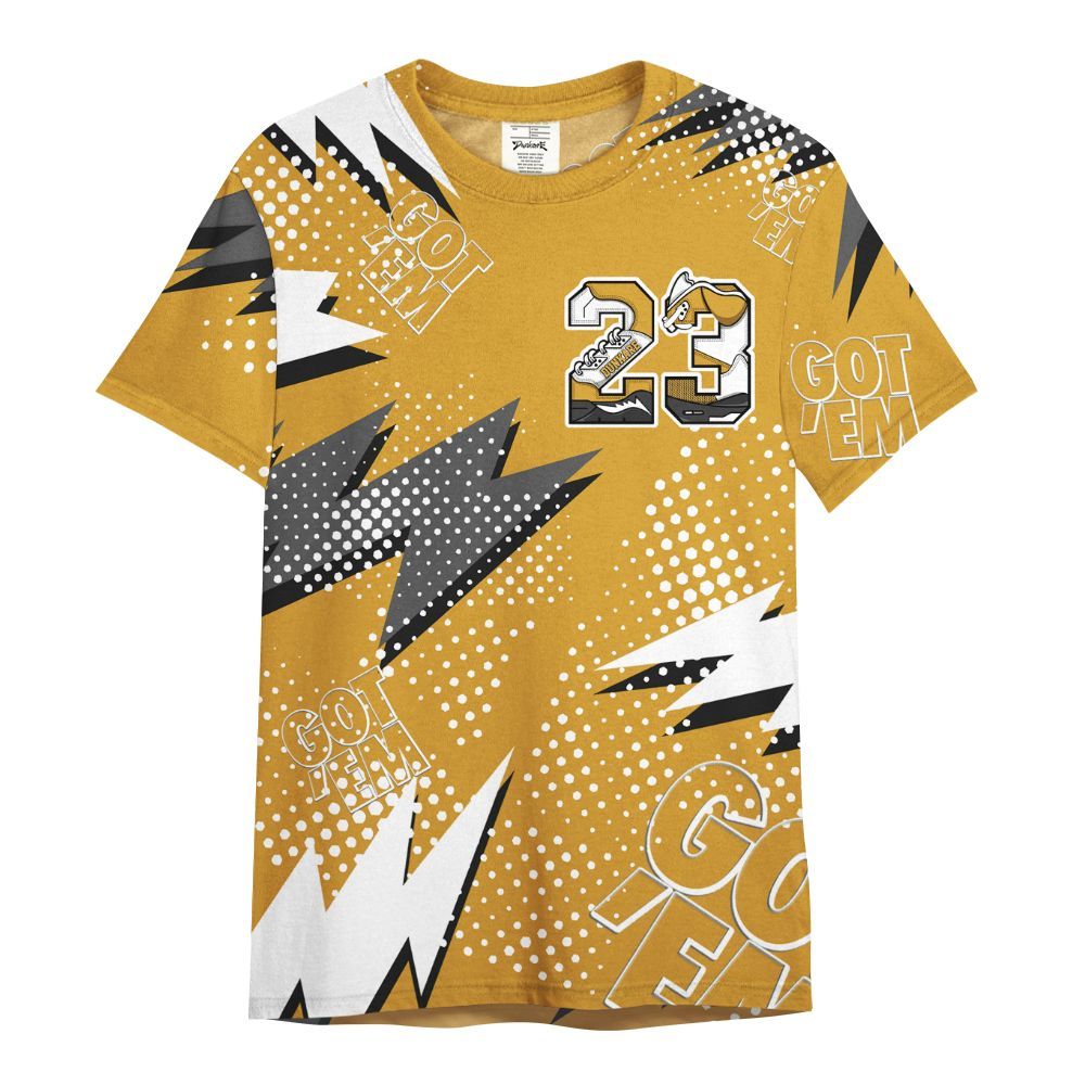 Shirt To Match Dunk Low Wheat Pale Ivory - Custom Name Number 23 5s All Over Print