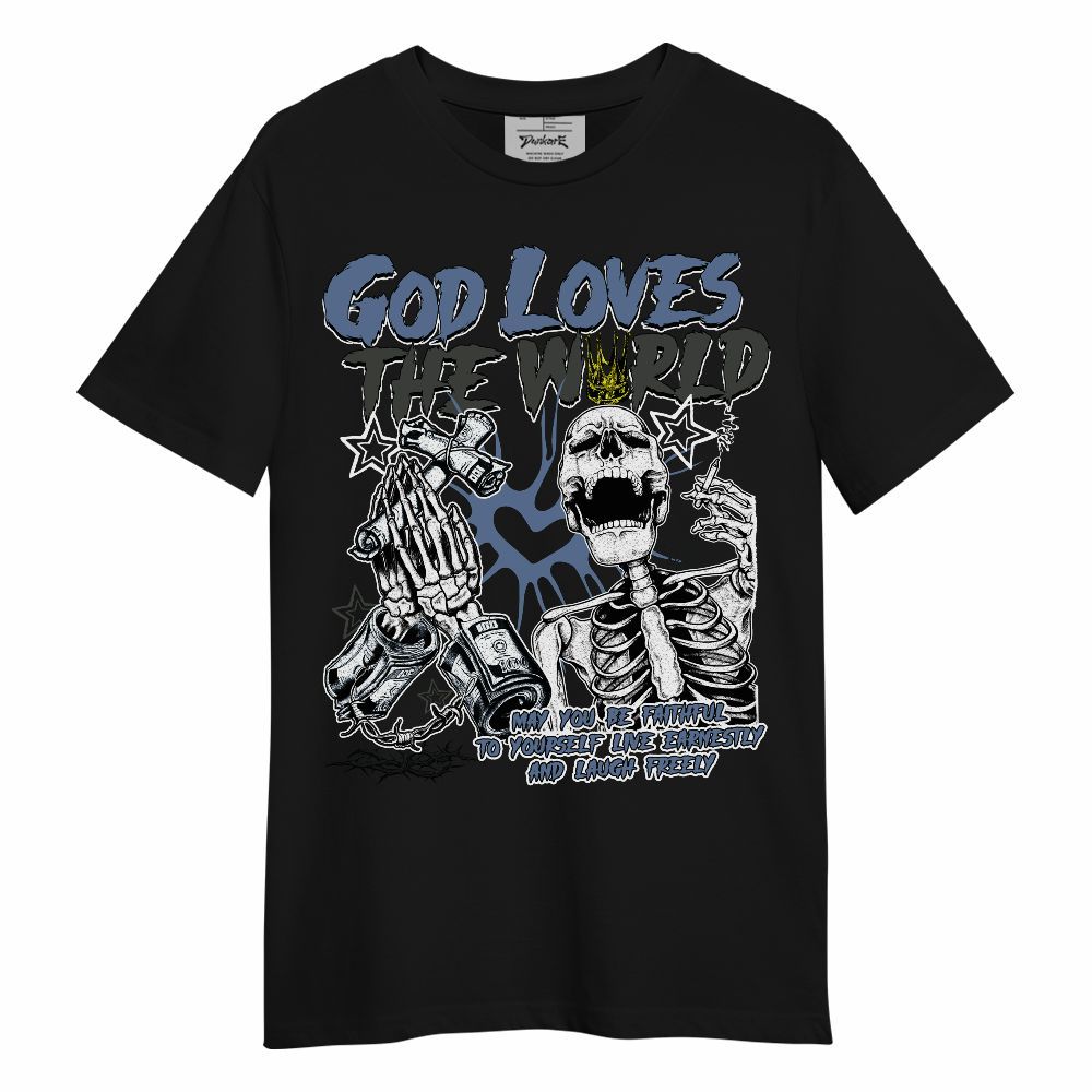Shirt To Match Mid Space Jam 1s - God Loves The World Unisex Shirt