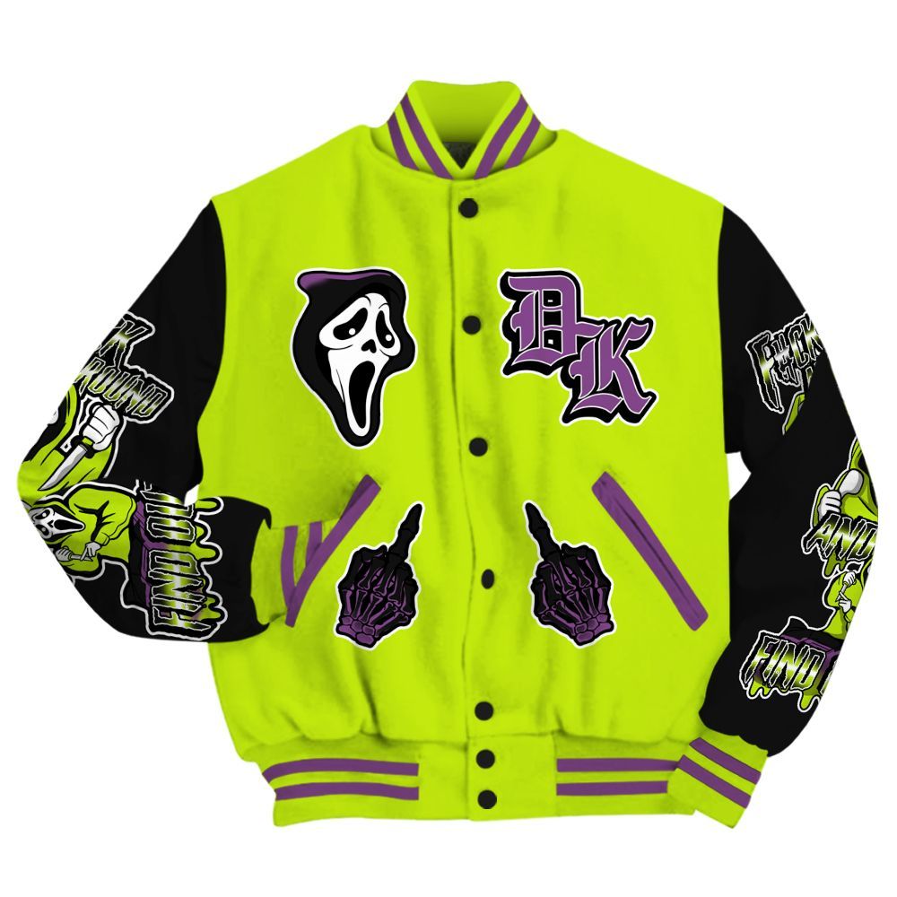 Varsity Jacket To Match GS Black Barely Volt 11s - F#CK And Find Out Graphic All Over Print
