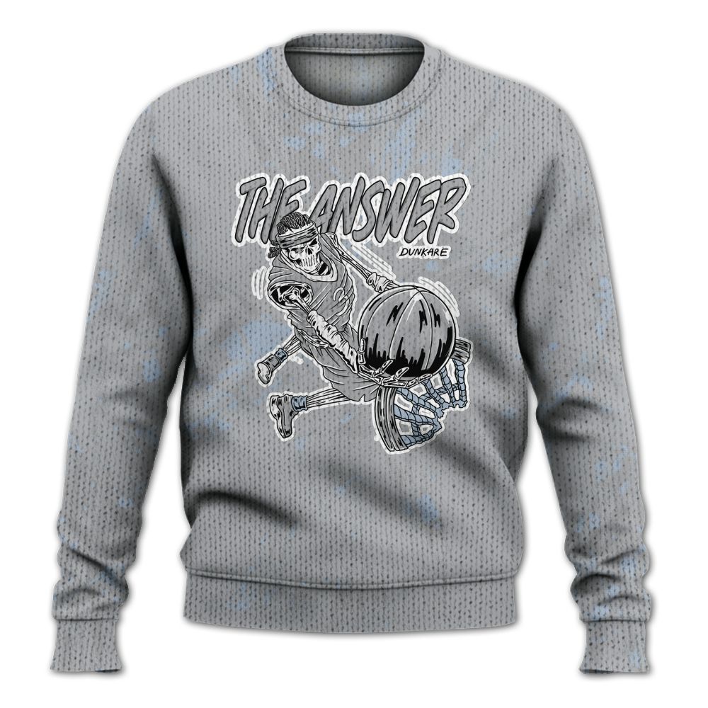 Knitted Sweater To Match Low OG Wolf Grey 1s - The Answer Skeleton Luxury