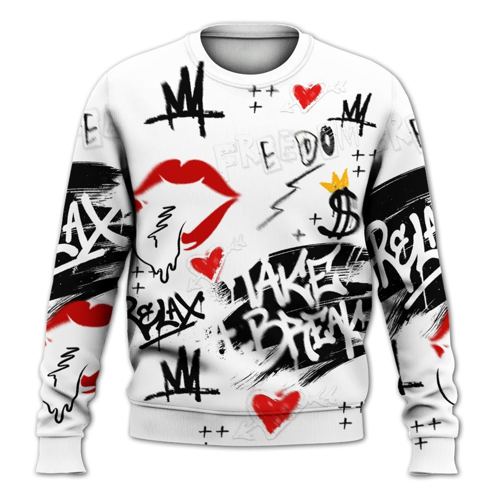 Sweatshirt To Match Kobe 9 EM Protro Halo - Take Break Freedom Graffiti Streetwear All Over Print