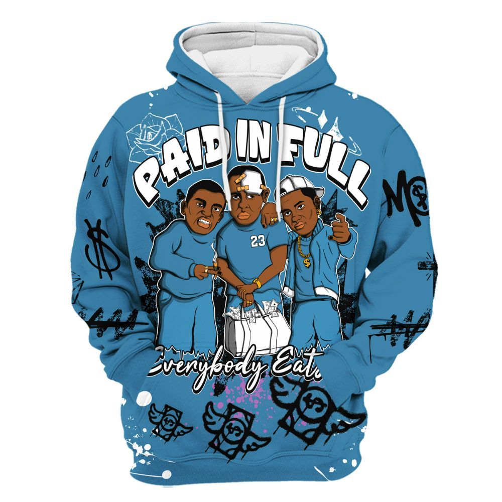 Hoodie To Match High OG UNC Reimagined 1s - Everybody Paid In Full Crayon All Over Print