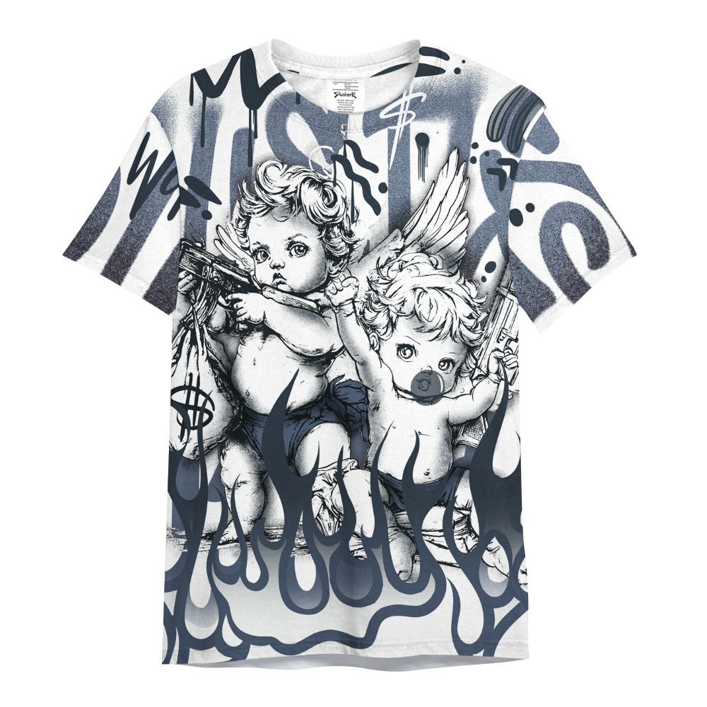 Shirt To Match Low Diffused Blue 11s - Angel Hustle Hard All Over Print