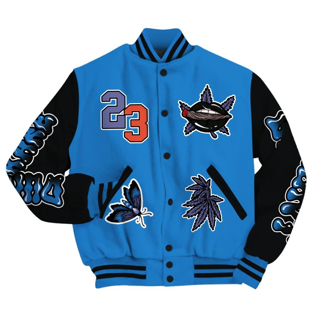Varsity Jacket To Match Hi-Res Blue 700s - Bluntz Unique All Over Print