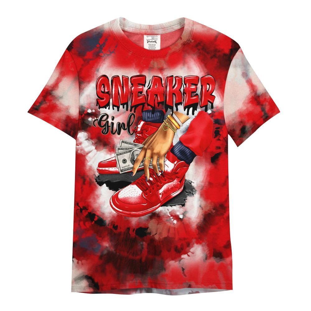 Shirt To Match Low OG Howard University 1s - SNEAKER Girl Money Drip Tie Dye All Over Print