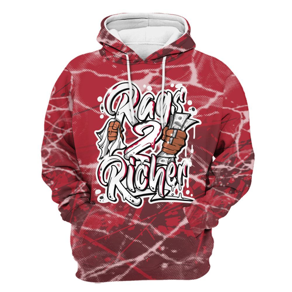 Hoodie To Match Black Toe 14s - Rag 2 Rich Graphic All Over Print