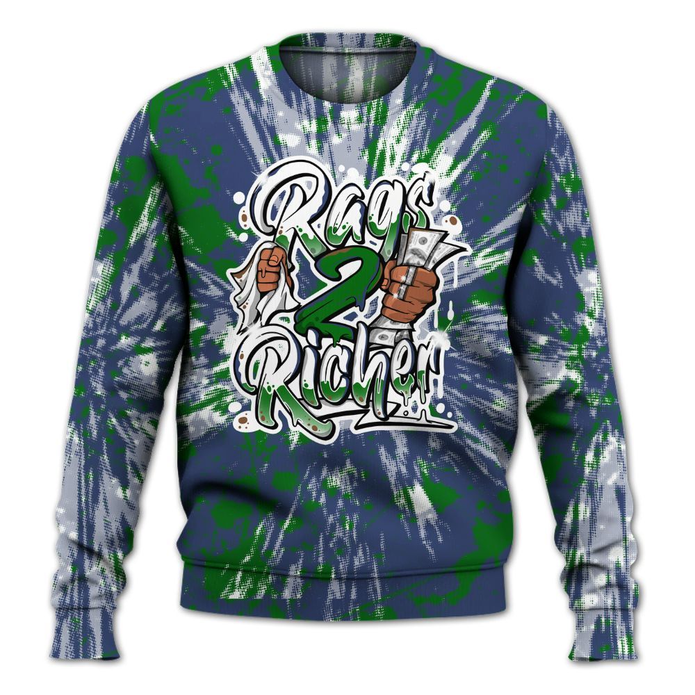 Sweatshirt To Match Midnight Navy 13s - Rag 2 Rich Graphic Luxury All Over Print